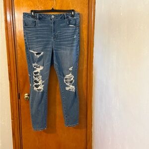 American Eagle Outfitters Distressed Blue Jeans Size 18